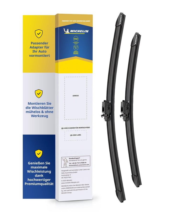 MICHELIN Scheibenwischer Set ECO231 |Mercedes Benz CLA, A-Klasse | 600/475mm | Nachhaltige Verpackun