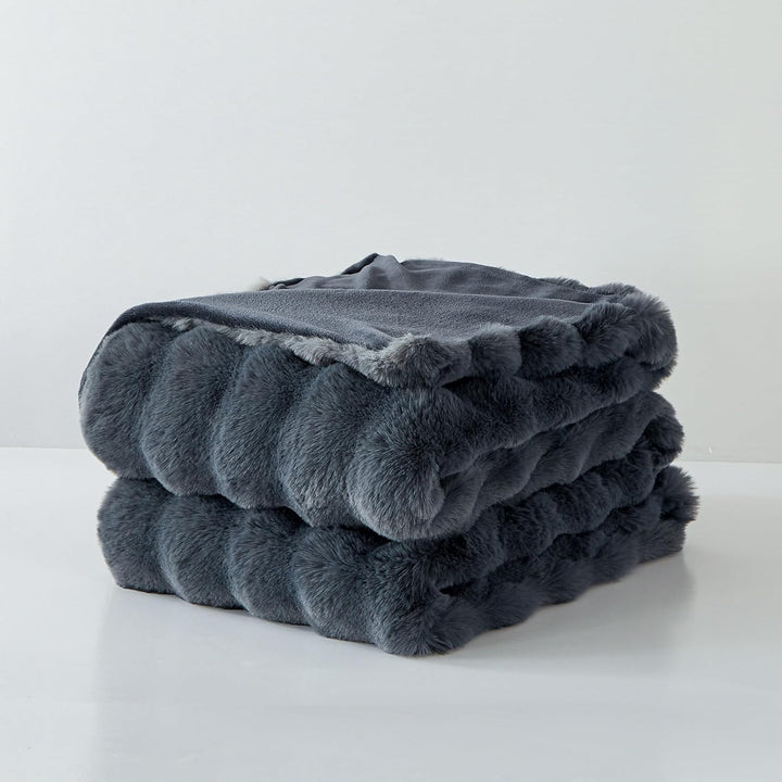 Plüsch Kuscheldecke Flauschig Winter Warm Grau Plüsch Langhaar Kuscheldecke 150x200 Super Weich Gesc