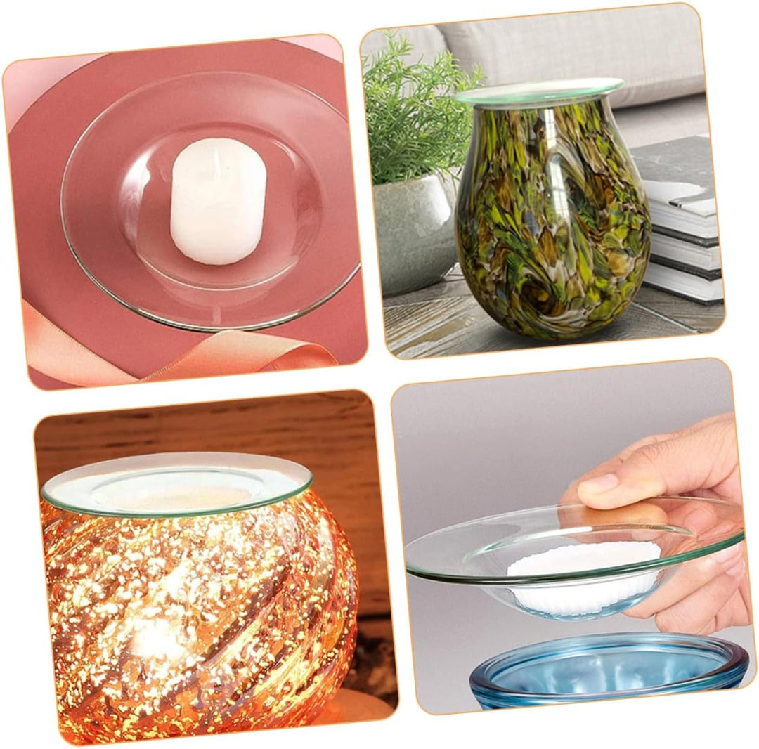 INOOMP 5 Stück Ersatzschale Wax Warmer Glas mit Rutschfester Basis für Duftlampen Wachsschmelzhalter