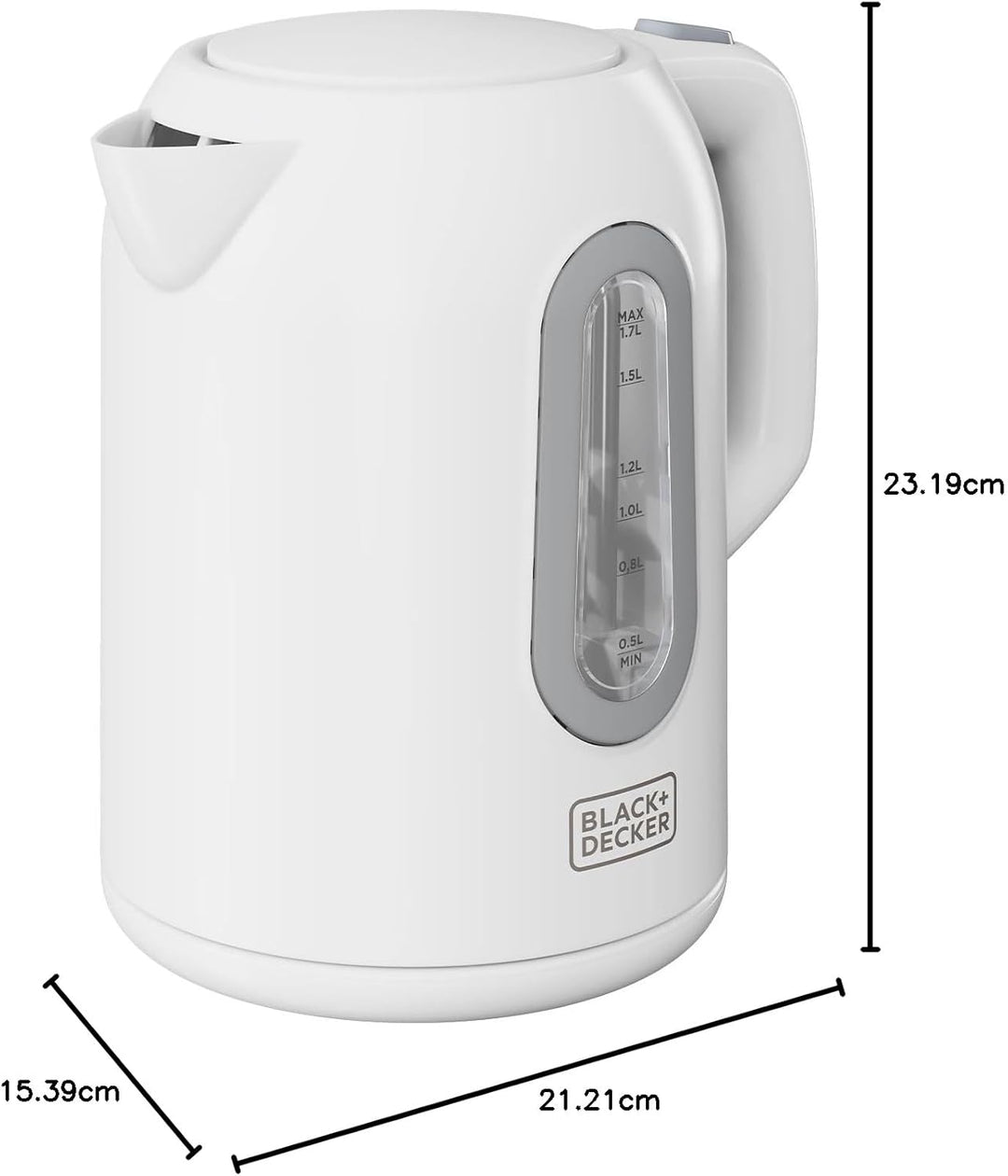 BLACK+DECKER BXKE2204E - Wasserkocher, 1,7 l, 2200 W, 360°-Sockel, leicht, Abschaltautomatik bei koc