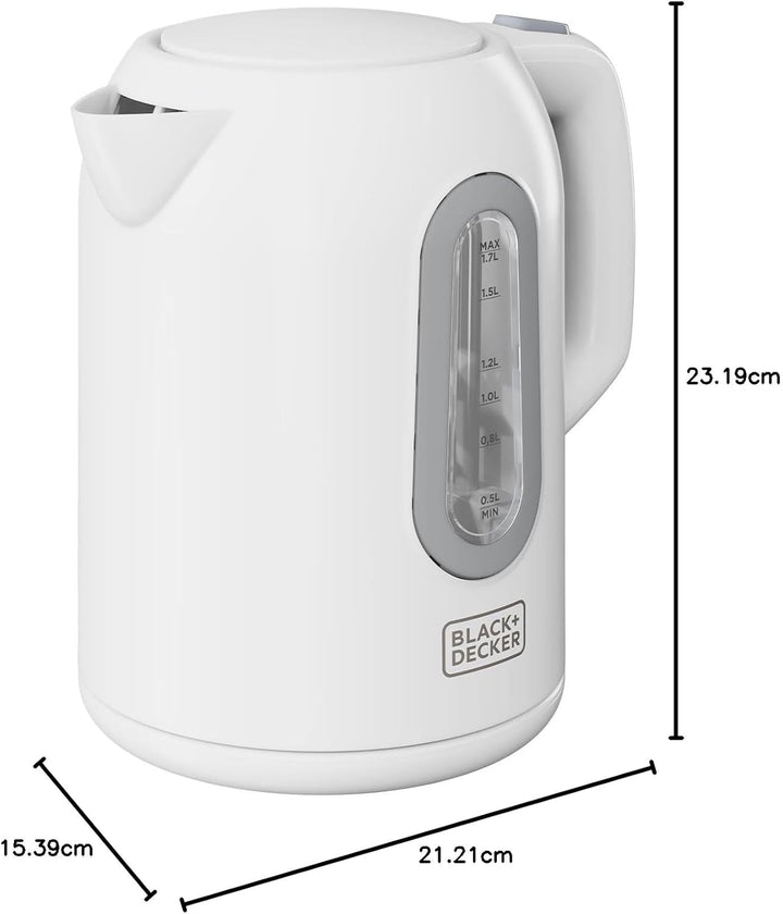 BLACK+DECKER BXKE2204E - Wasserkocher, 1,7 l, 2200 W, 360°-Sockel, leicht, Abschaltautomatik bei koc