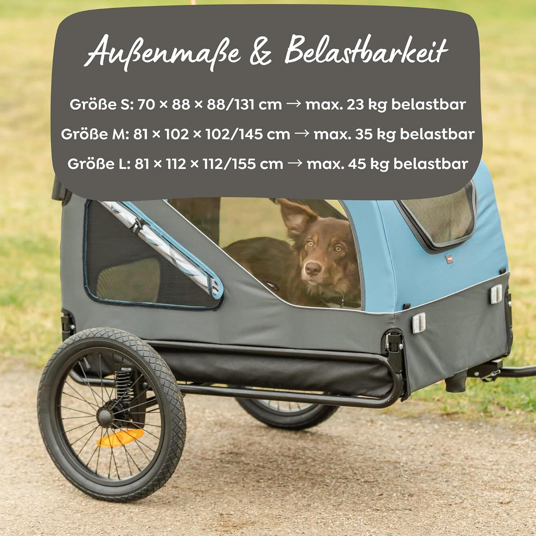 TRIXIE Hunde Fahrradanhänger - blau/grau M, M