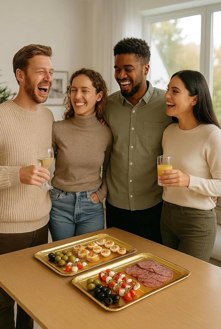 lepetitmitron Tablett für Catering, wiederverwendbar, goldfarben, 25 Stück