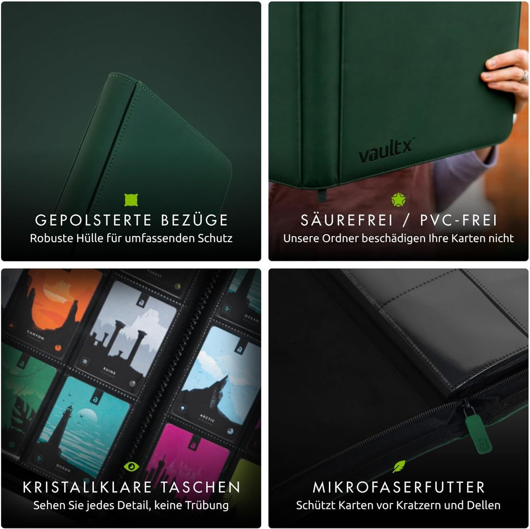 Vault X Premium eXo-Tec Zip Heftmappe - 9 Fächer Sammelkarten Trading Cards Mappe - 360 Fächer mit S