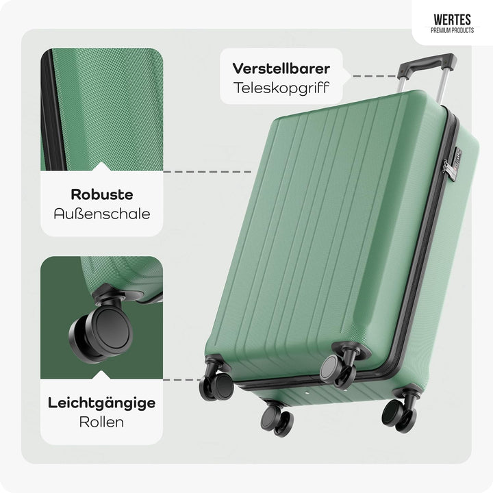Koffer Gross 77cm - 100L - TSA Schloss Hartschalen Koffer mit Doppelrollen, Reisekoffer, Trolleys, R