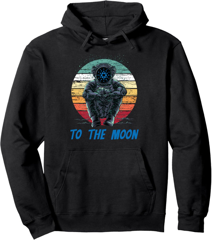 Cardano to the Moon Shirt, Retro Cardano ADA Crypto Coin Pullover Hoodie