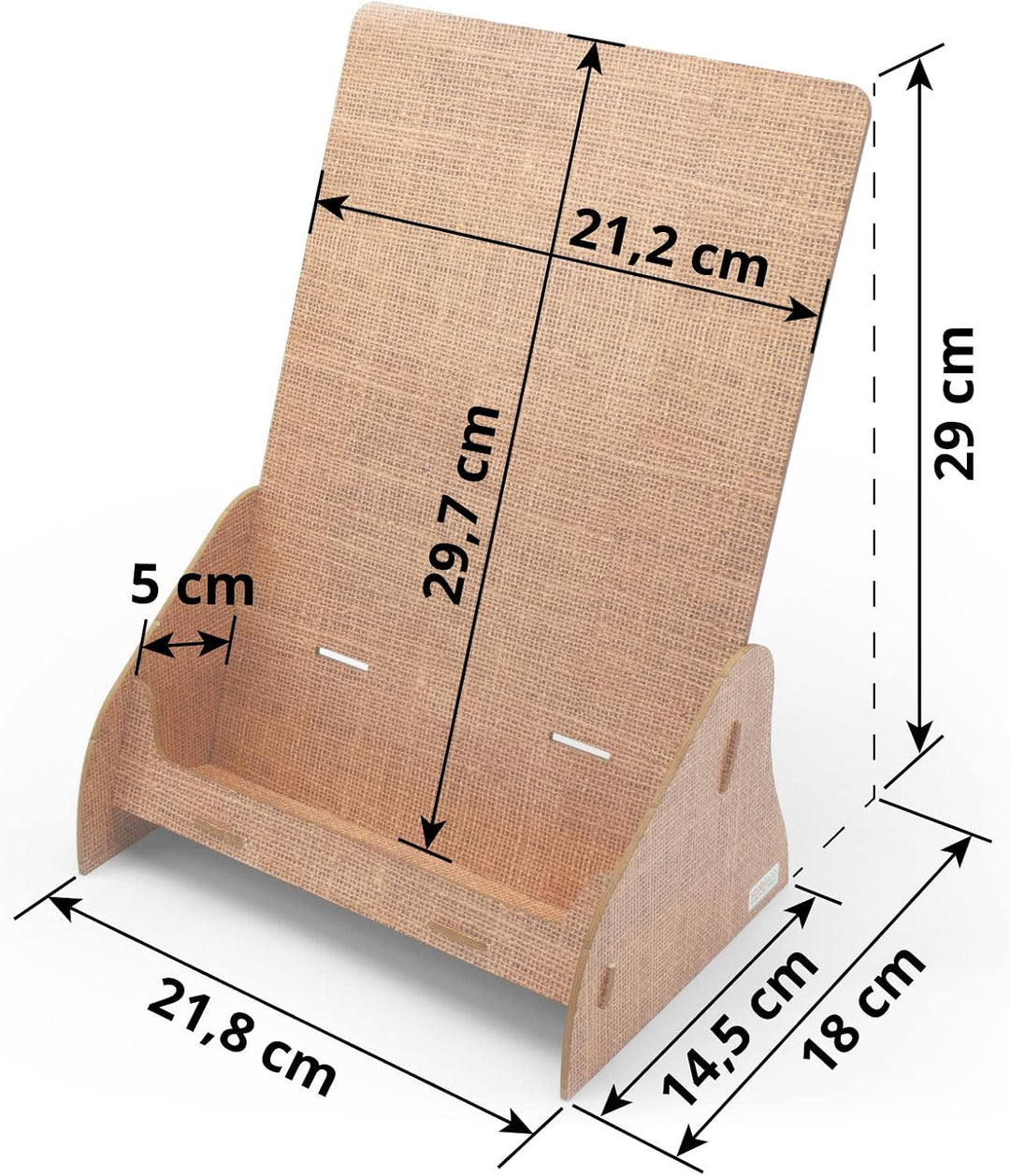 1x ökologischer Prospektständer DIN A4 vertikal mit 1 Fach stabiler Flyerständer im natural Design N