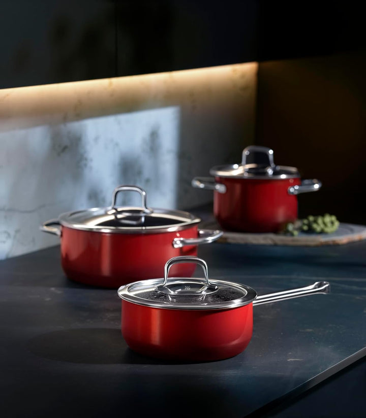 WMF Fusiontec Compact Kochtopf klein 18 cm, Fleischtopf Induktion 2,4l, Glasdeckel, High-Tech Kerami