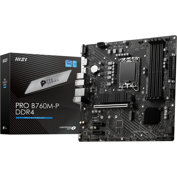 MSI PRO B760M-P DDR4 Mainboard, Micro-ATX - Unterstützt Intel 12th &amp; 13th Gen Core Prozessoren, LGA