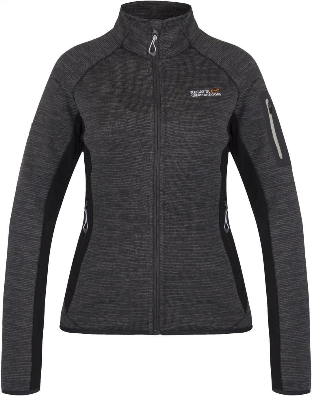 Regatta Laney II Damen Strickjacke Jacke Strick Fleecejacke Seal Grey Grau - Schwarz 44, Grau - Schw