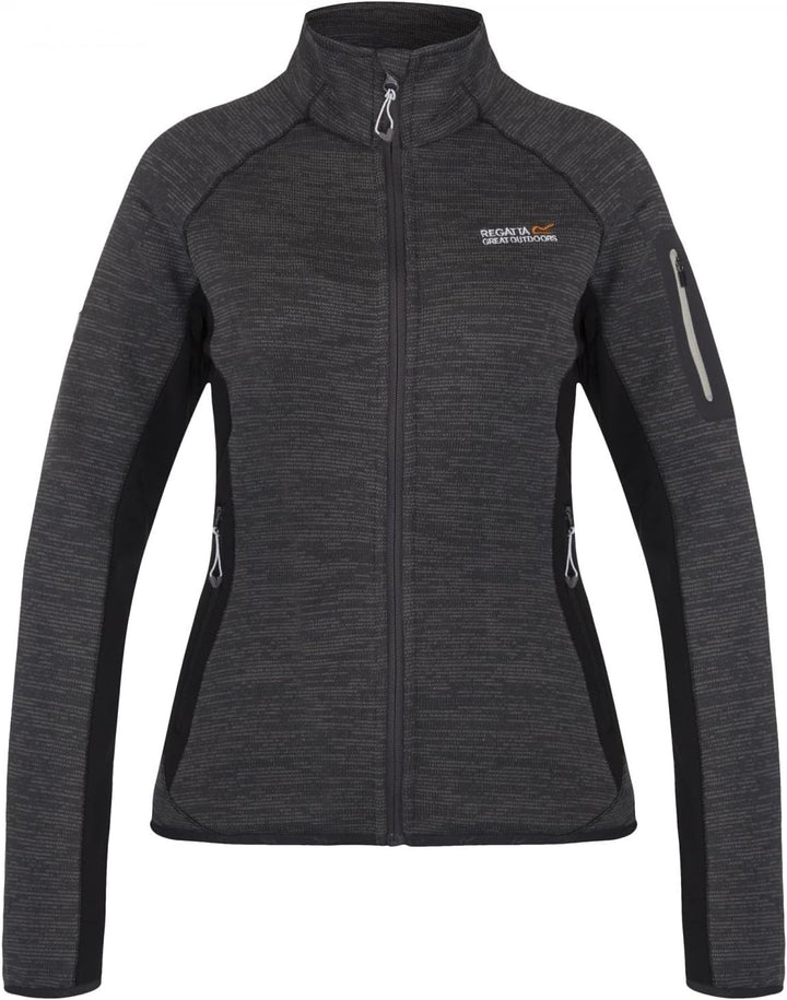 Regatta Laney II Damen Strickjacke Jacke Strick Fleecejacke Seal Grey 36 Grau - Schwarz, 36 Grau - S