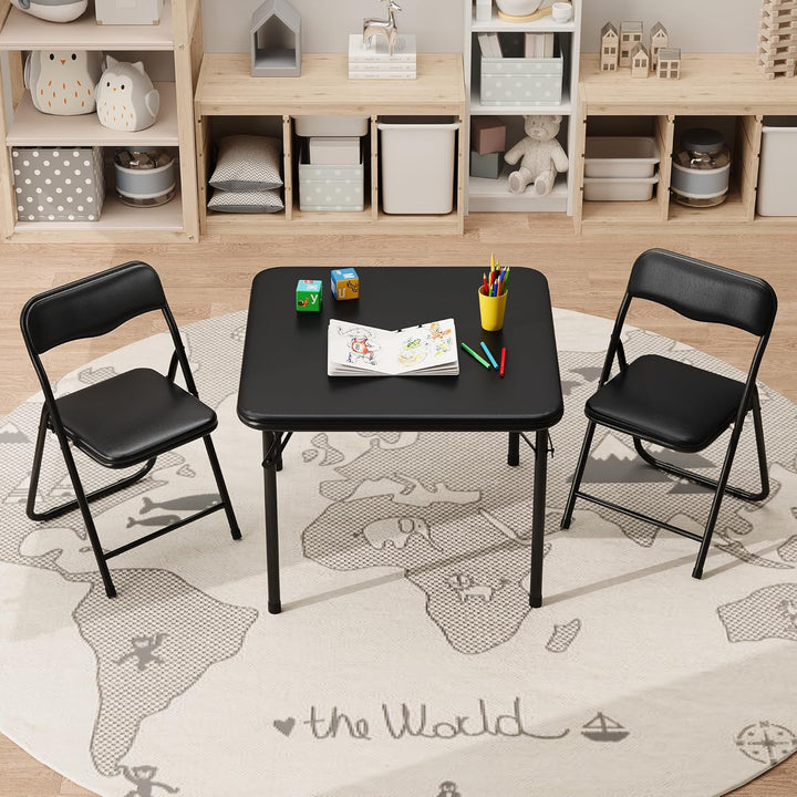 GarveeHome Klapptisch-Set mit 2 Klappstühlen, Portabel & Platzsparend, Stabiler Metallrahmen für Woh