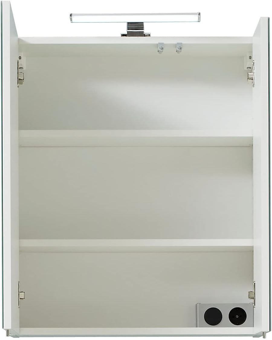 Pelipal Quickset 936 Spiegelschrank 86-I, Holzwerkstoff, Eiche Weiss quer NB, 70x60x20 cm Eiche Weis