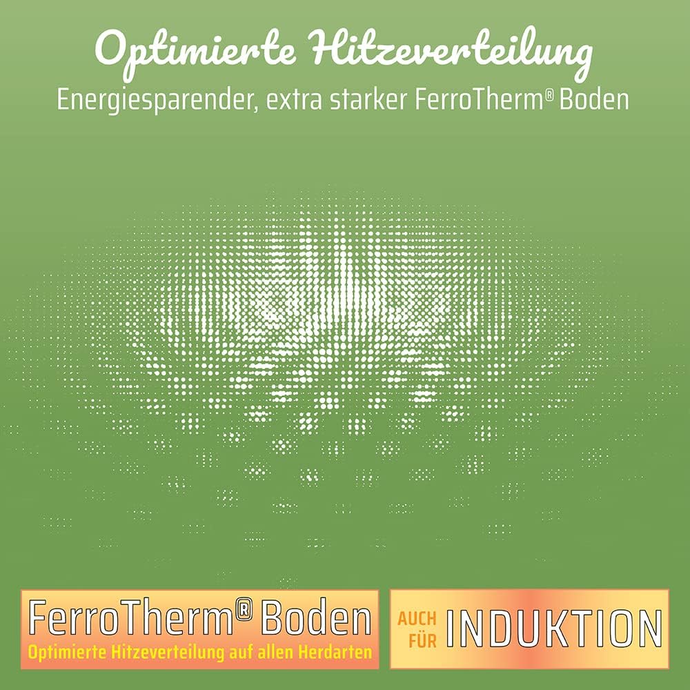 GSW Ceramica Energiespartopf — hochwertiger Kochtopf mit Deckel, ideal für energiesparendes Kochen,
