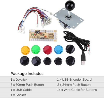 LetCart Arcade Game DIY Teil, Spieler Arcade Spiel Kit Teil USB Pc Joystick für Mame Spiel DIY Null