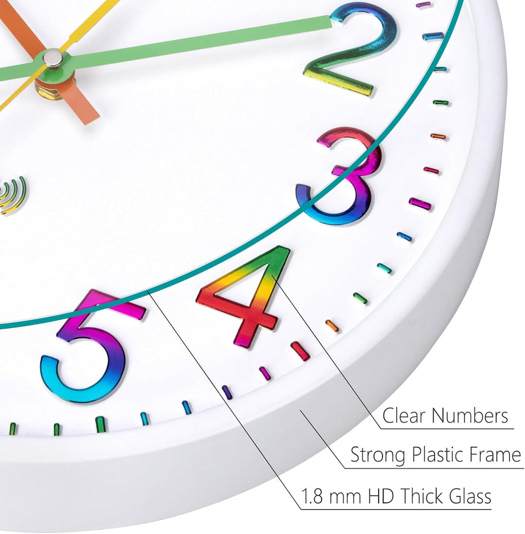 Kinder Wanduhr Funk Lautlos Funkwanduhr Wanduhr Ohne Tickgeräusche 30cm Quarz Batterie Gross Einfach