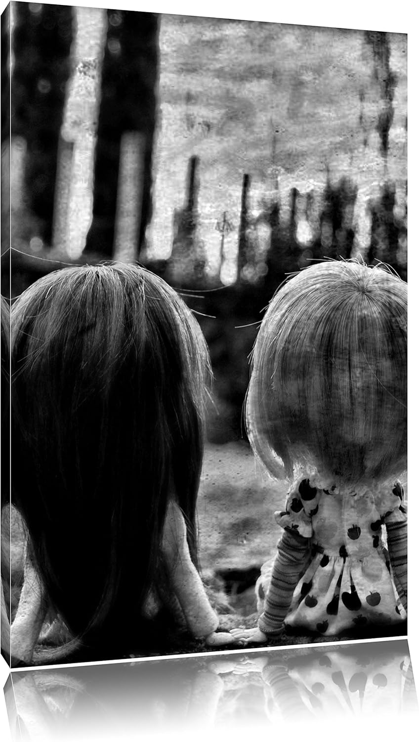 Pixxprint Pullips halten Händchen / 100x70cm Leinwandbild bespannt auf Holzrahmen/Wandbild Kunstdruc