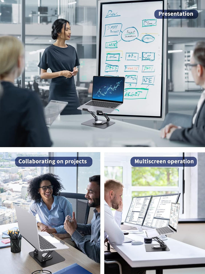 SOUNDANCE Laptopständer mit 360° drehbarer Basis, Ergonomische Computererhöhung für Schreibtisch, Ei