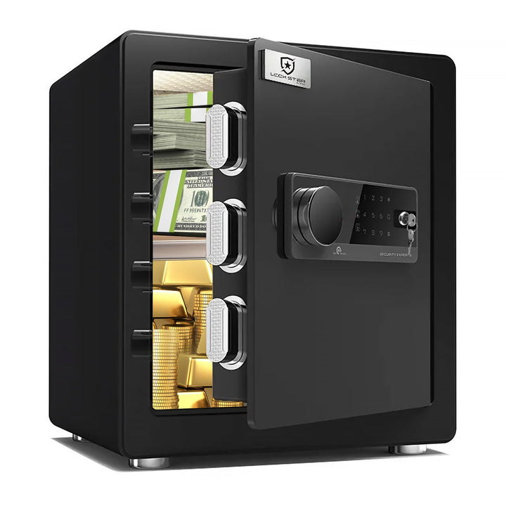 EXTRALINK Tresor für Zuhause – Elektronischer Safe mit Touchscreen, Doppelalarm, Feuerfest, Wandmont