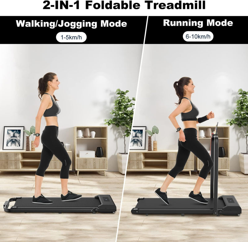 bigzzia Walking Pad Klappbar - 1-10 km/h Laufband für Zuhause Klappbar 2.5 PS Laufbänder Schreibtisc