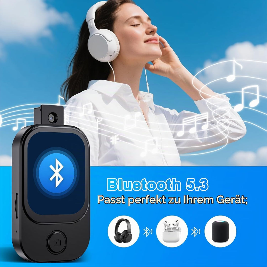Gueray 64GB Mini MP3 Player mit Kamera, Bluetooth 5.3 Musikplayer mit Lautsprecher Touchscreen FM-Ra