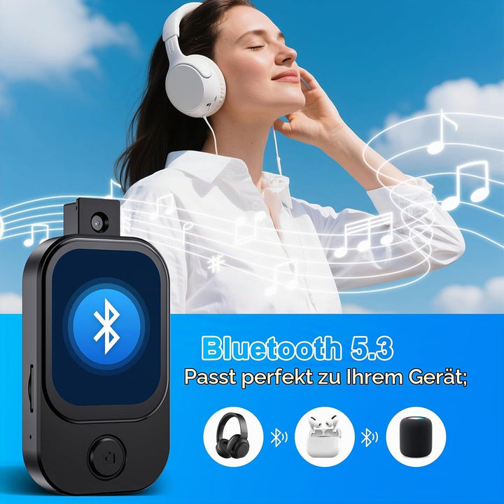 Gueray 64GB Mini MP3 Player mit Kamera, Bluetooth 5.3 Musikplayer mit Lautsprecher Touchscreen FM-Ra