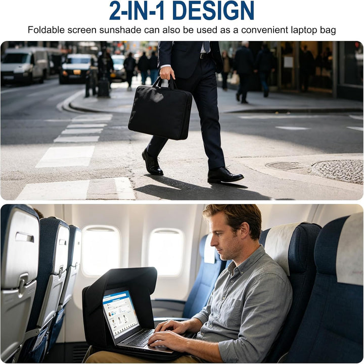 RANJIMA Laptop-Sonnenschutz, Klappbare 2-in-1 Laptoptasche, Universal Computer-Sonnenschutz, Tragbar