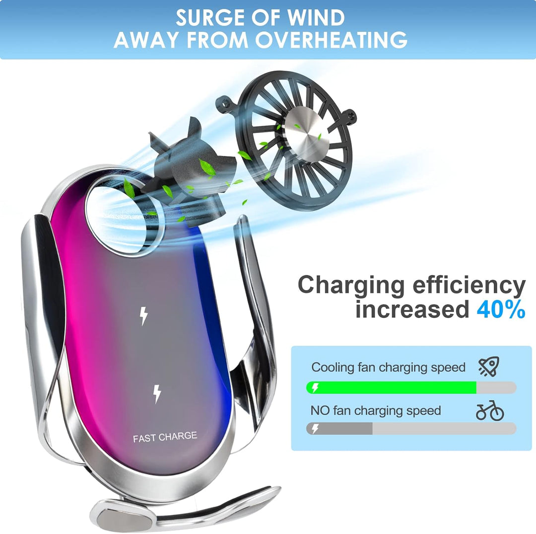 Qoosea 15W Fast Wireless Charger Getränkehalter Auto Handyhalterung, Induktion Doppelspule Cup Holde