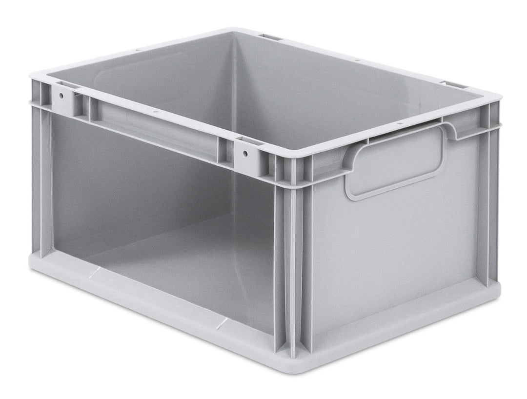 aidB Eurobox NextGen Store Seite offen, 400x300x220 mm, robuste Regalbox mit Entnahmeöffnung, stapel
