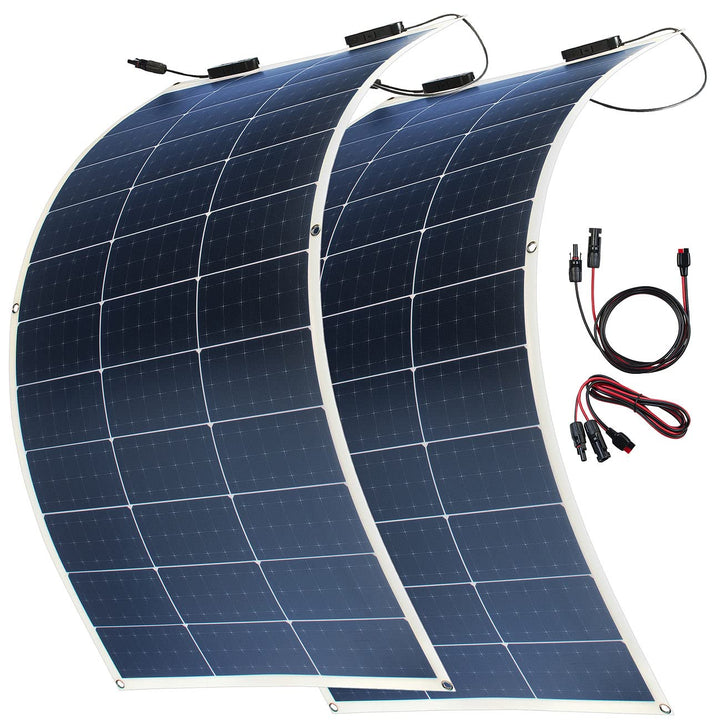 revolt Solarpanele für Zuhause: 2er-Set flexible monokristalline Solarmodule mit Anderson-Adapter (U