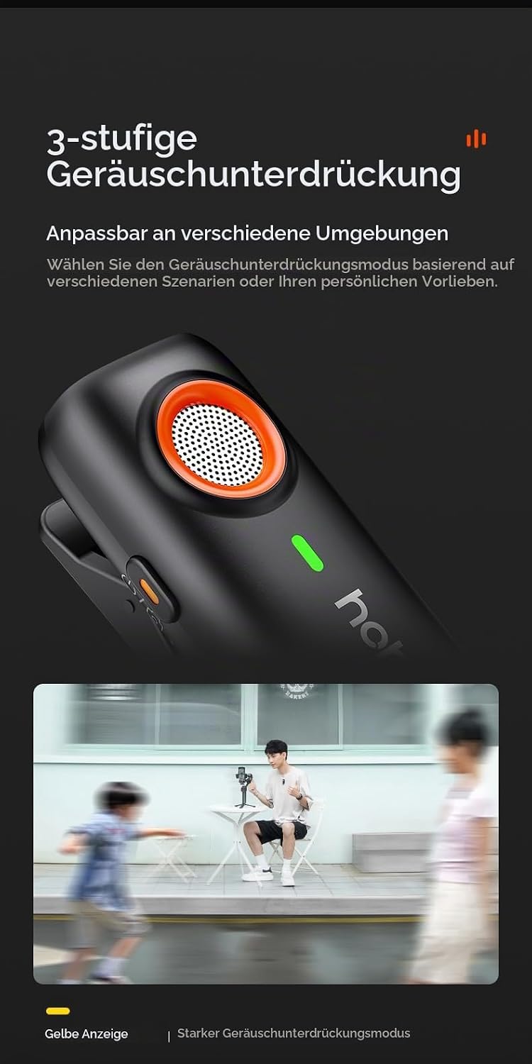 hohem MIC-01 Wireless Lavalier Mikrofon für iPhone iPad, mit Geräuschunterdrückung, MFi-Zertifiziert