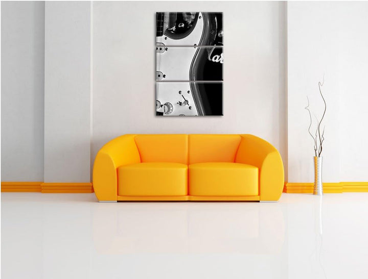 Pixxprint E-Gitarre Verstärker als Leinwandbild/Grösse: 3 Teilig (120x80) cm/Wandbild/Kunstdruck/fer