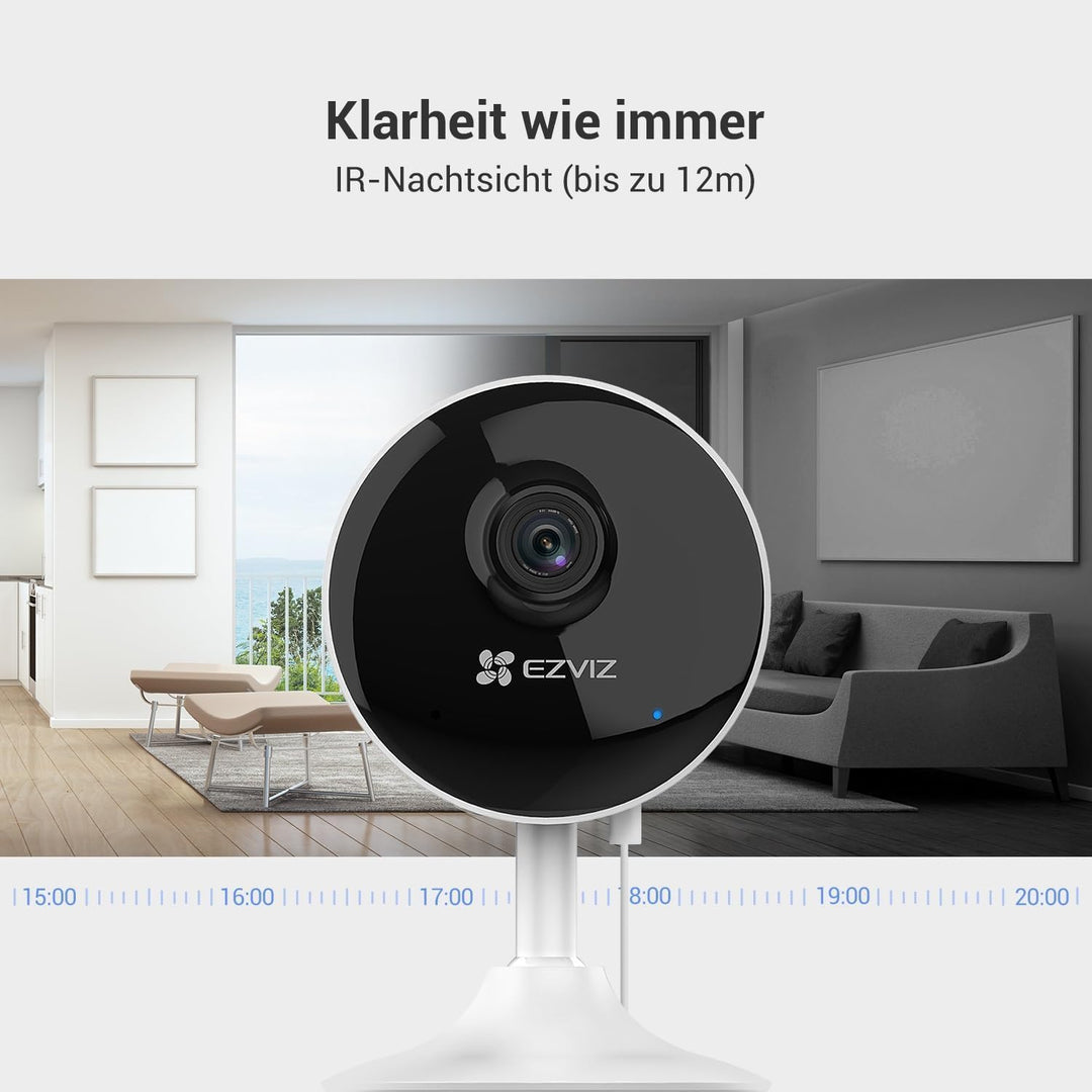 EZVIZ 1080P WLAN IP Kamera, Überwachungskamera Innen mit Zwei-Wege-Audio, Magnetfuss für einfache In