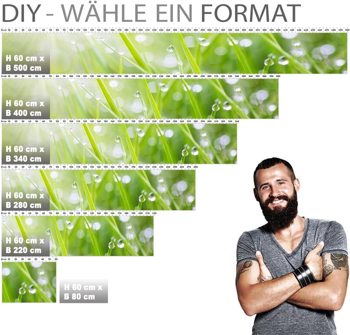 StickerProfis Küchenrückwand selbstklebend Glasoptik ausgeführt - MODERN Grass - 1.8mm, Versteift, j
