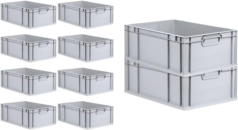 PROREGAL SuperSparSet 10x Eurobox NextGen Grip | HxBxT 22x40x60cm | Griffe geschlossen | Verstärkter