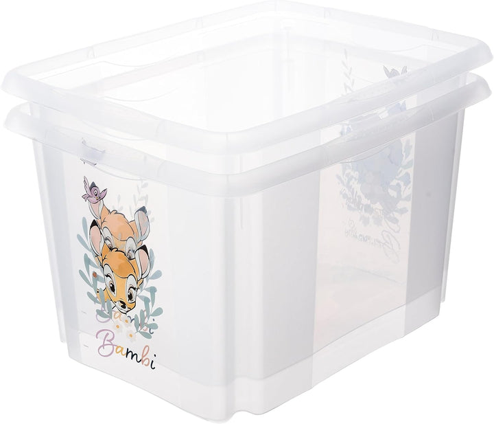 keeeper Bambi Aufbewahrungsbox mit Deckel, Dreh- und stapelbar, Für Kinder, 30 l, Karolina, Transpar