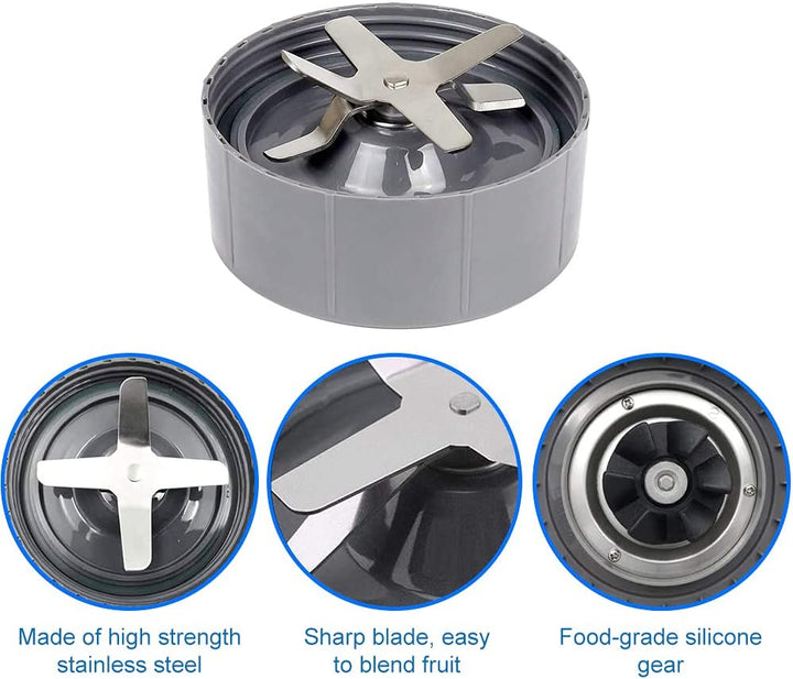 MMOBIEL Ersatz-Baugruppe für Emulgator-Entsafter-Kreuzklingen für NutriBullet, 600/900 W, grau, inkl