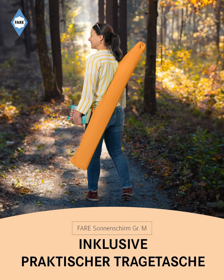 FARE Sonnenschirm Gr. M mit Volant - 180 cm Durchmesser - UV-Schutz 50+ für Balkon Garten Terrasse S