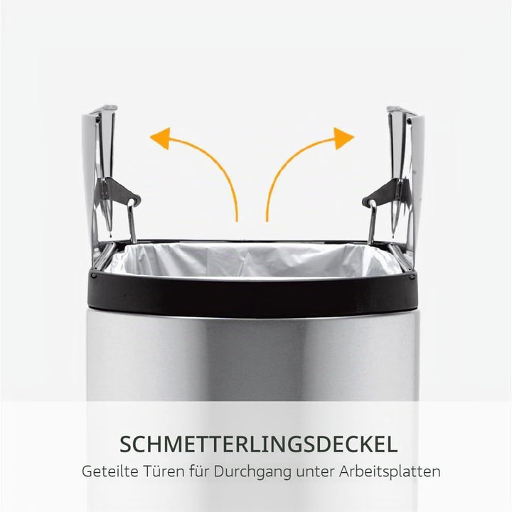simplehuman CW2058 18 Liter, schmetterling Treteimer, Mülleimer Küche, Abfalleimer, Mülltrennsystem,