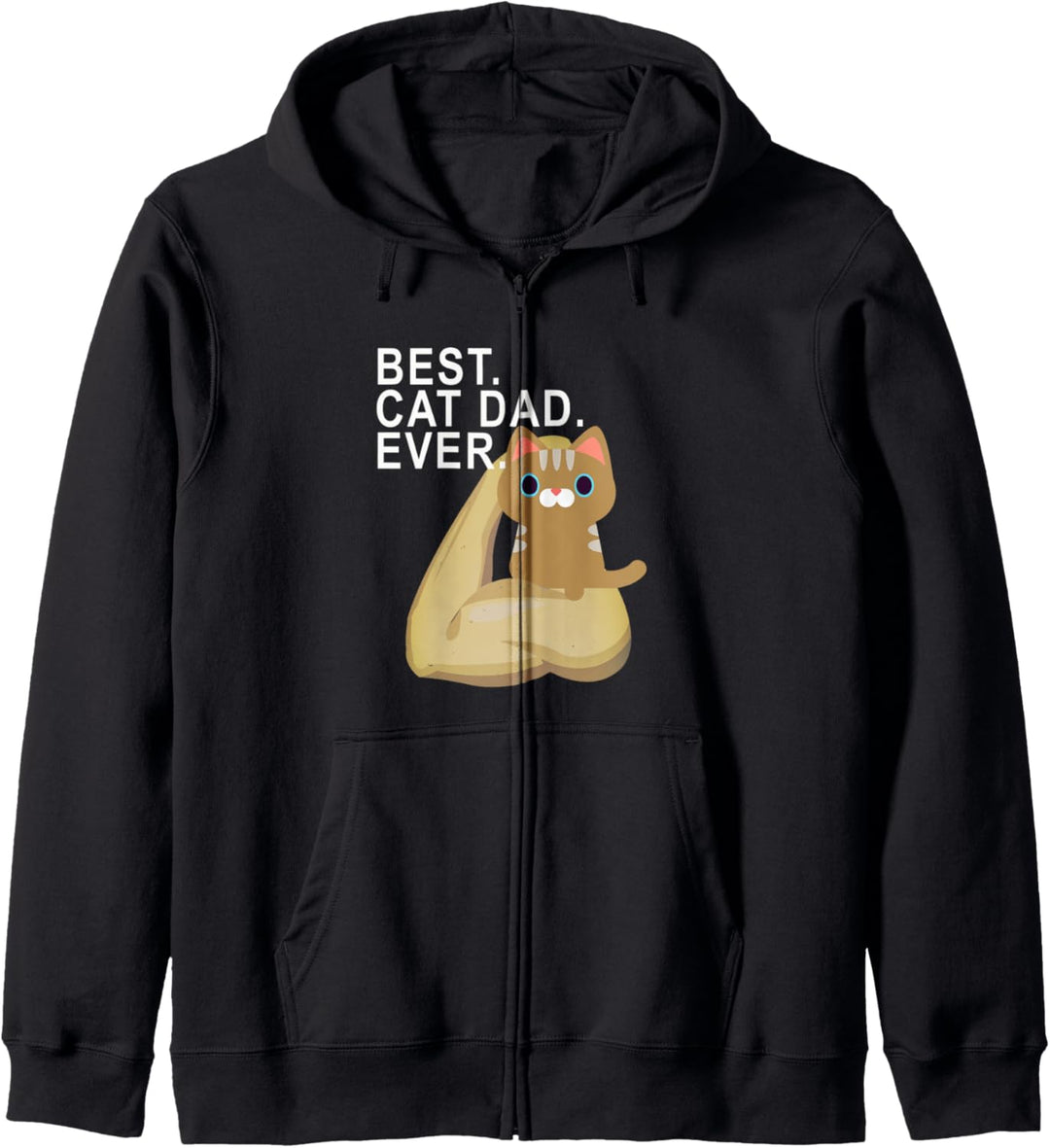 Best Cat Dad Ever Bizep Locke Streicheln Tabby Design Kapuzenjacke
