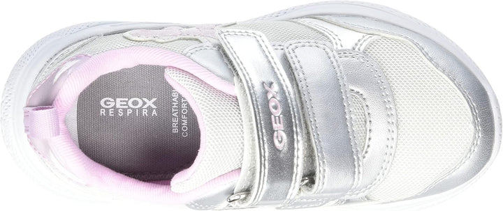 Geox Mädchen B Sprintye Girl A Sneakers 20 EU Silver Pink, 20 EU Silver Pink