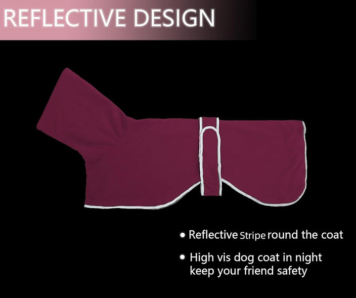 Morezi Winter Hundemantel mit reflektierender Leiste, weiches Polyester-Fleece, verstellbares Band,