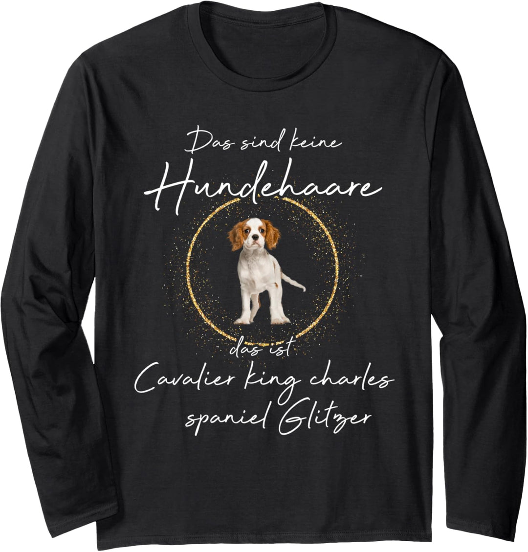 Cavalier king charles Spaniel Glitzer Hund Hunde Pfote Langarmshirt