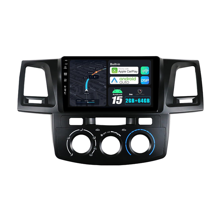 Android 15 Autoradio für Toyota Fortuner Hilux 2008-2015 GPS Navigation Radio - Kabellos CarPlay And