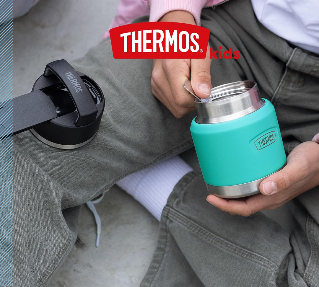 Thermos ICON Kids Thermobehälter für Essen 0,35l, türkis, seafoam, Edelstahl, absolut dicht, hält Sp