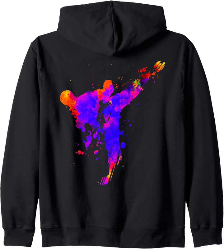 Taekwondo Jiu Jitsu Farbspritzer Kinder Jujitsu Judo Mama Kapuzenjacke