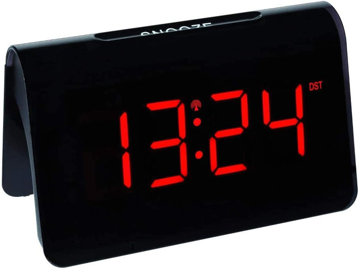 TFA Dostmann 60.2543 Digitaler Funk Wecker ICON LED Leuchtziffern rote Ziffern, mit Batterien, rote