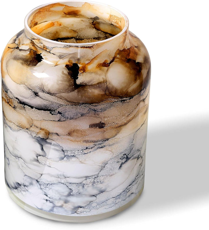 Terroso – Vase – Mundgeblasenes sandfarbenes Glas – Luxuriöses Erscheinungsbild, Stilvoll & Elegant