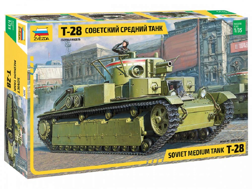 Zvezda 500783694 500783694-1:35 T-28 Heavy Tank-Plastikbausatz-Modellbausatz-Zusammenbauen-Bausatz-f