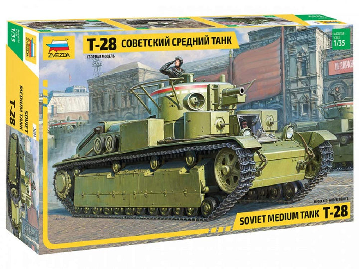 Zvezda 500783694 500783694-1:35 T-28 Heavy Tank-Plastikbausatz-Modellbausatz-Zusammenbauen-Bausatz-f